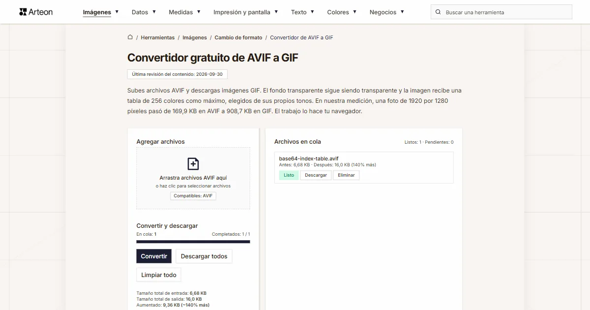AVIF a GIF