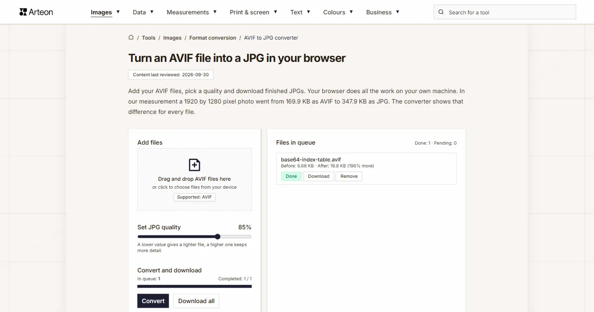 AVIF to JPG