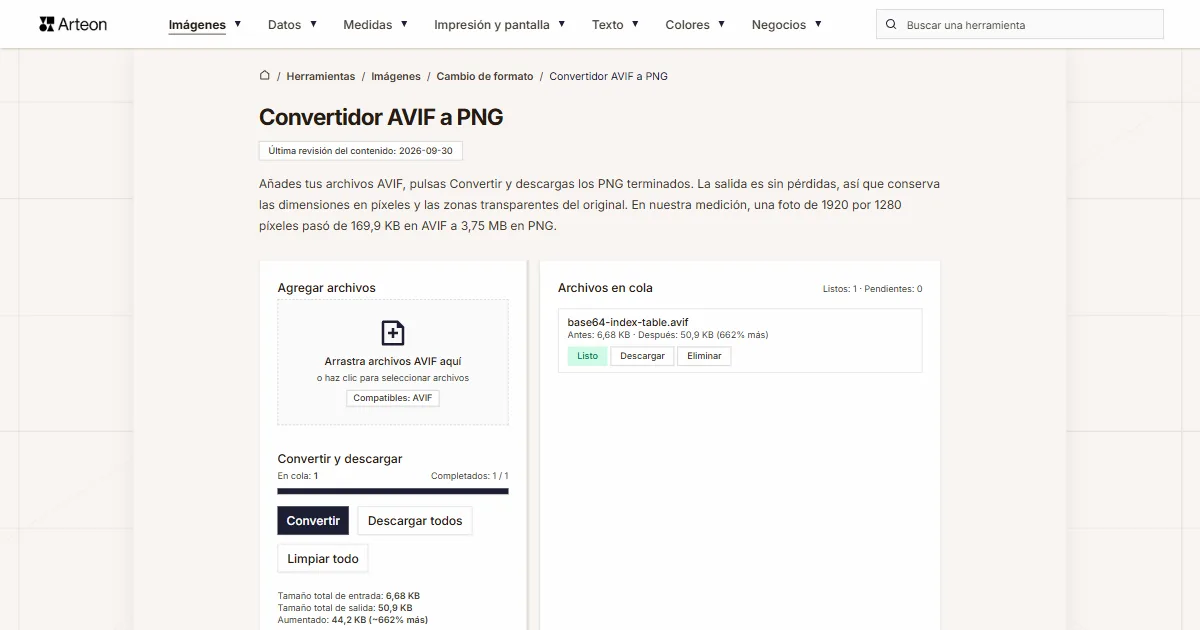AVIF a PNG