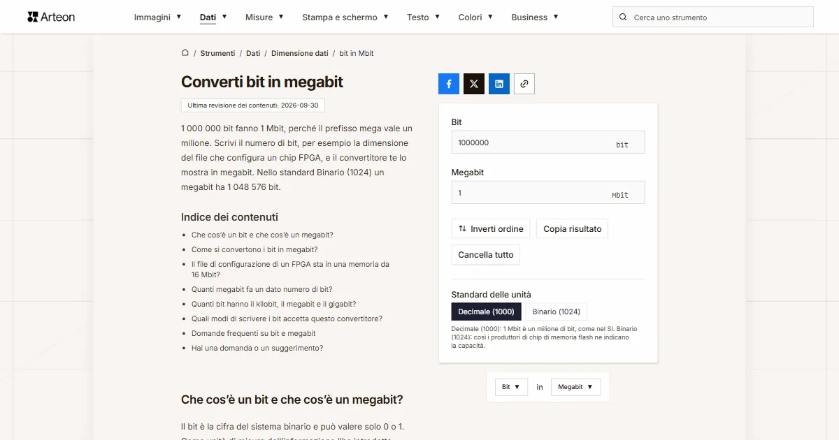bit in Mbit