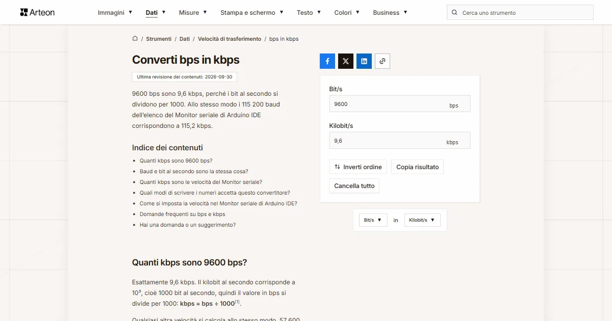 bps in kbps