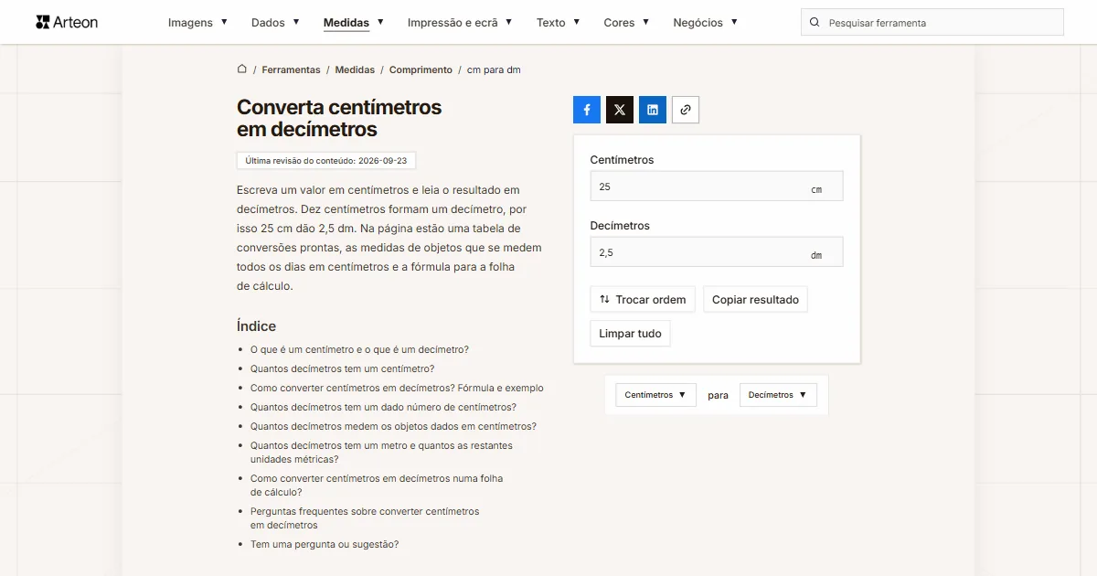 cm para dm