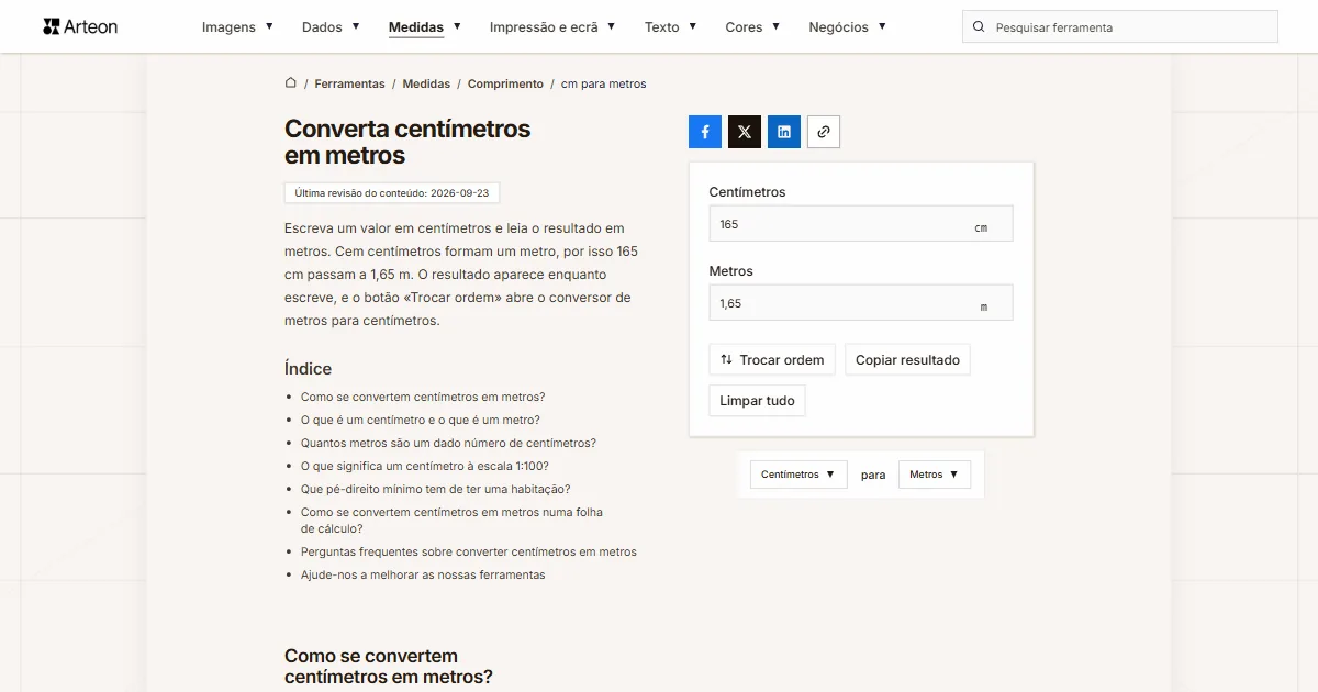 cm para m