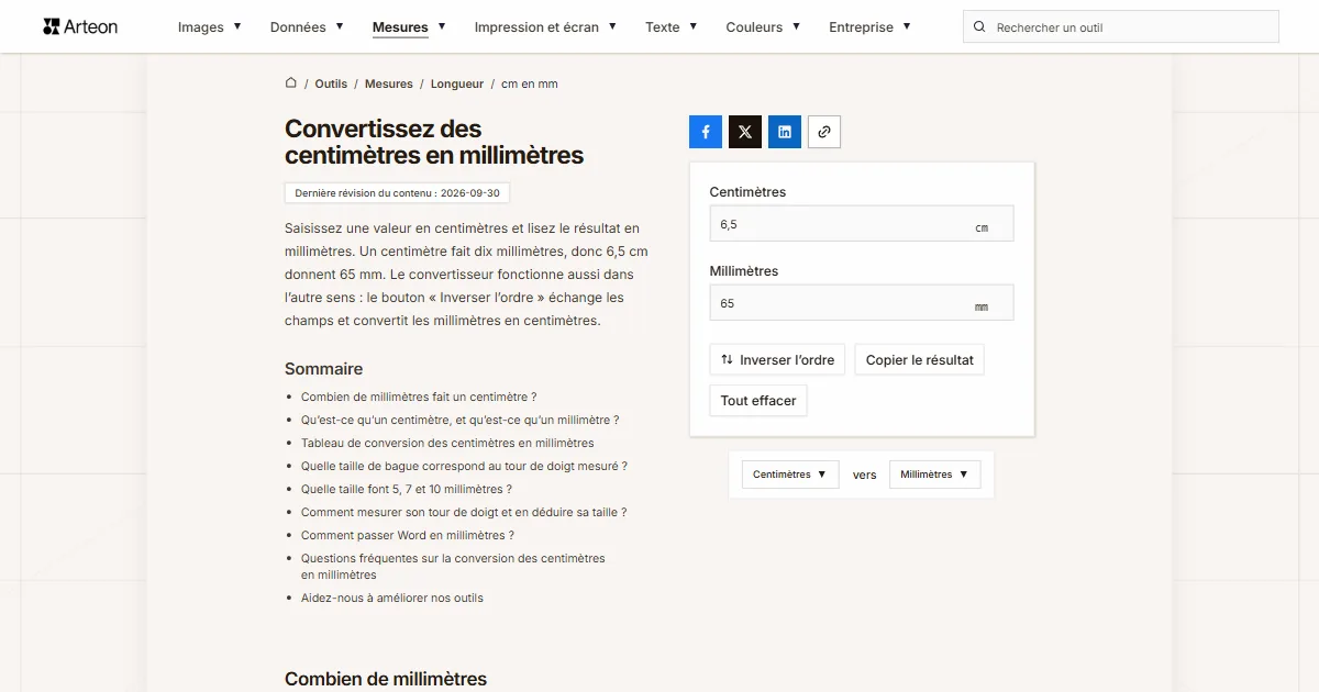 cm en mm