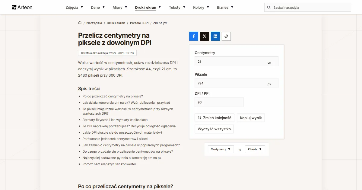 cm na px