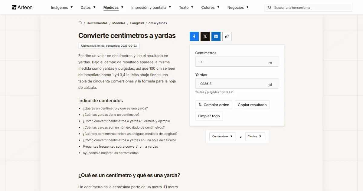cm a yardas