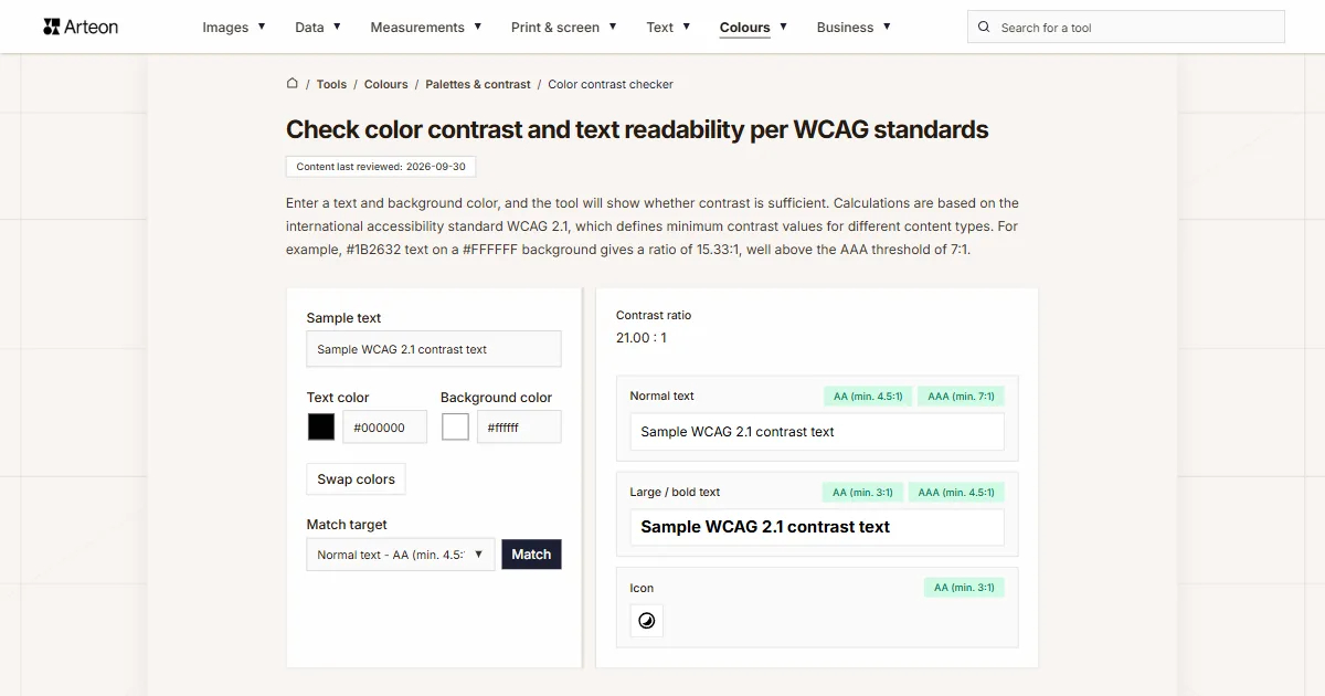 Color contrast checker