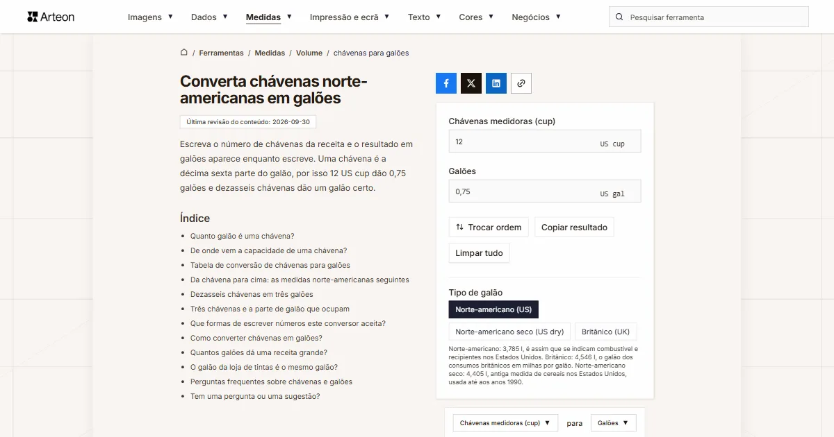 chávenas para galões