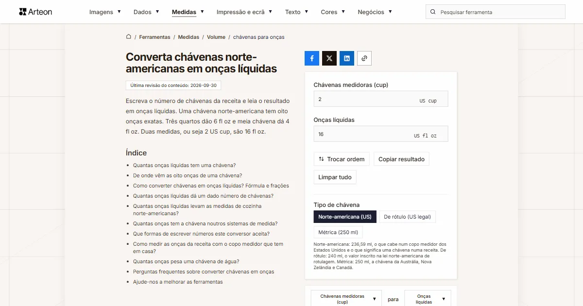 chávenas para onças