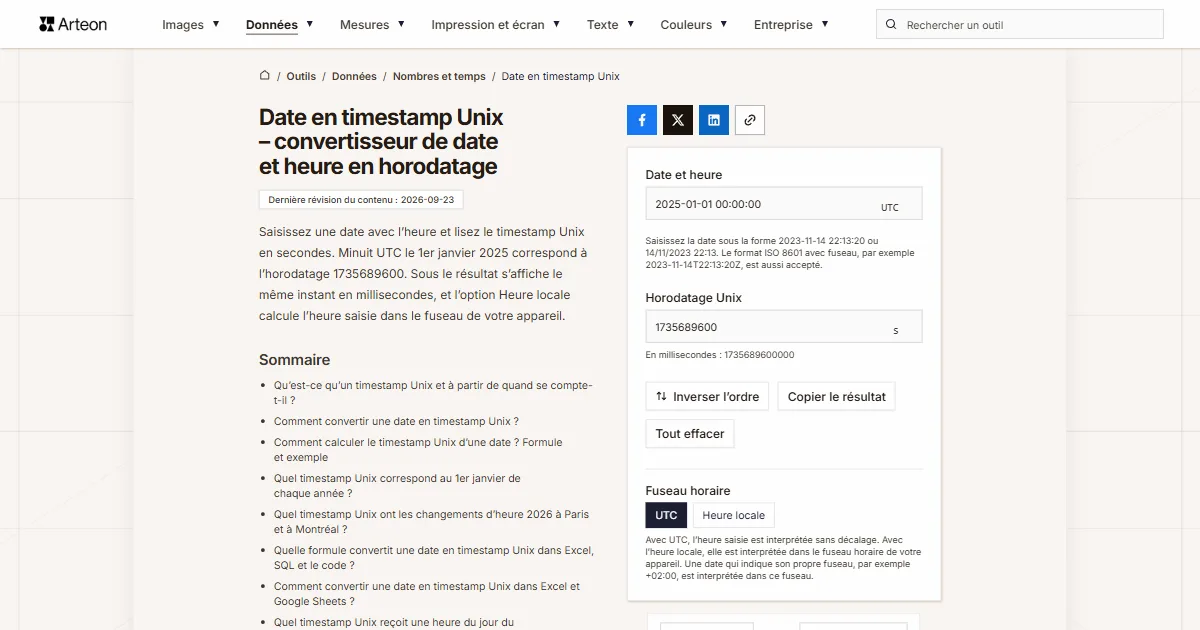 Date en Unix