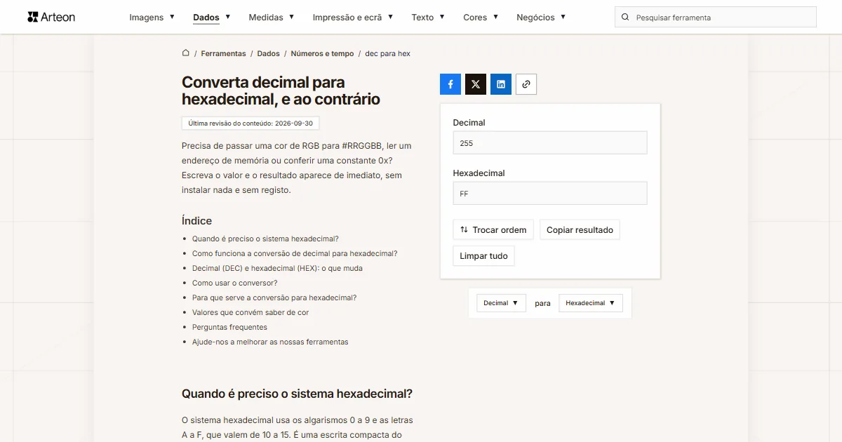 DEC para HEX