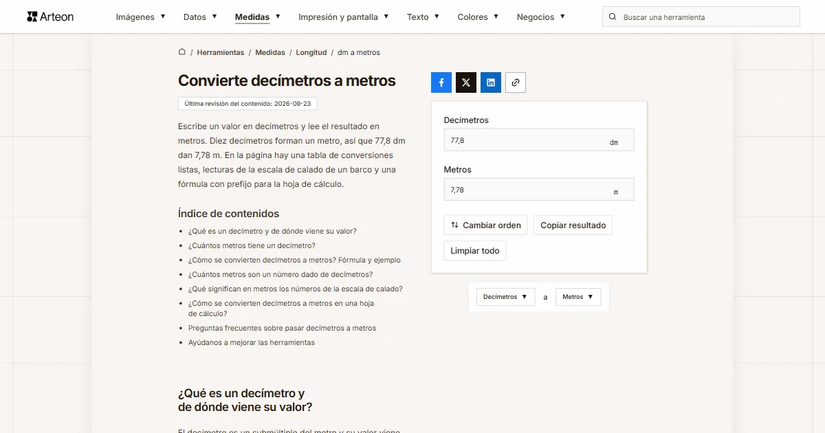dm a metros