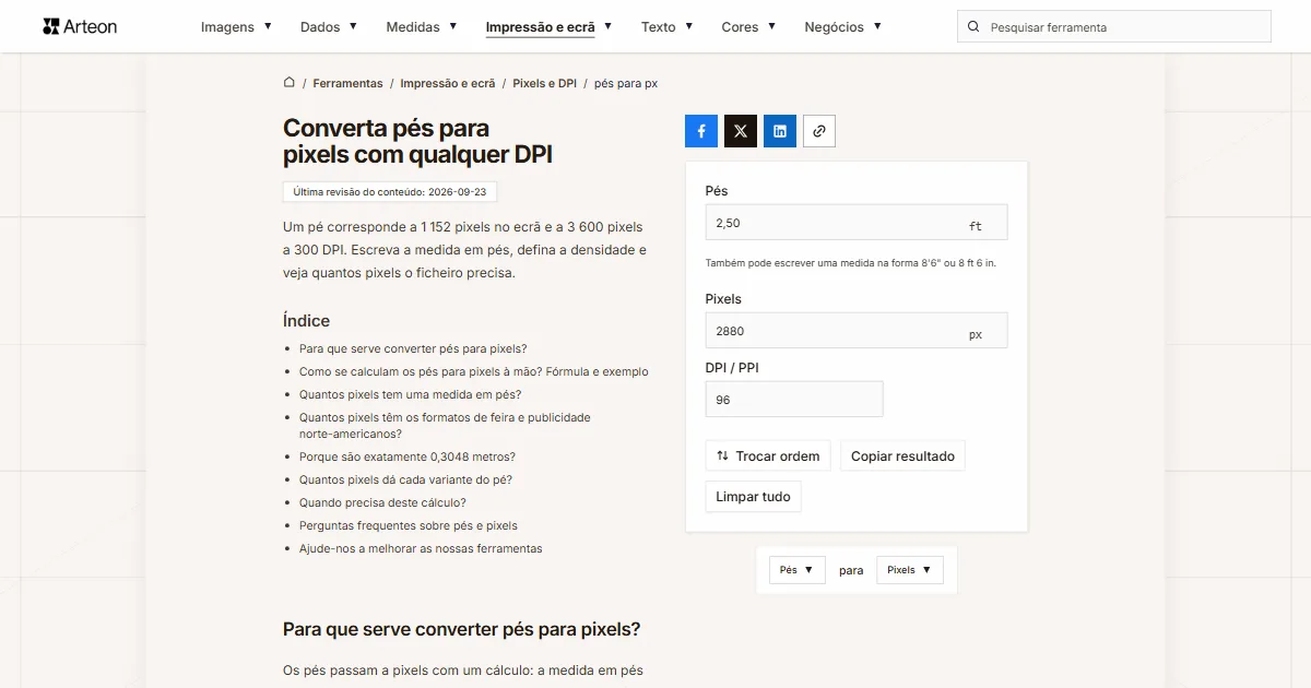 pés para px