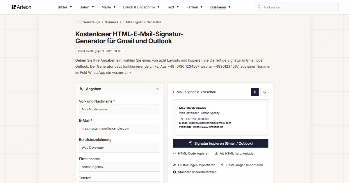 E-Mail-Signatur-Generator