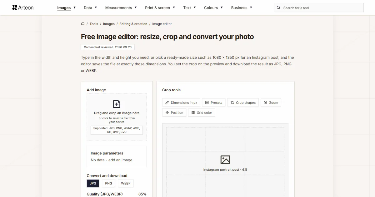 Online image editor