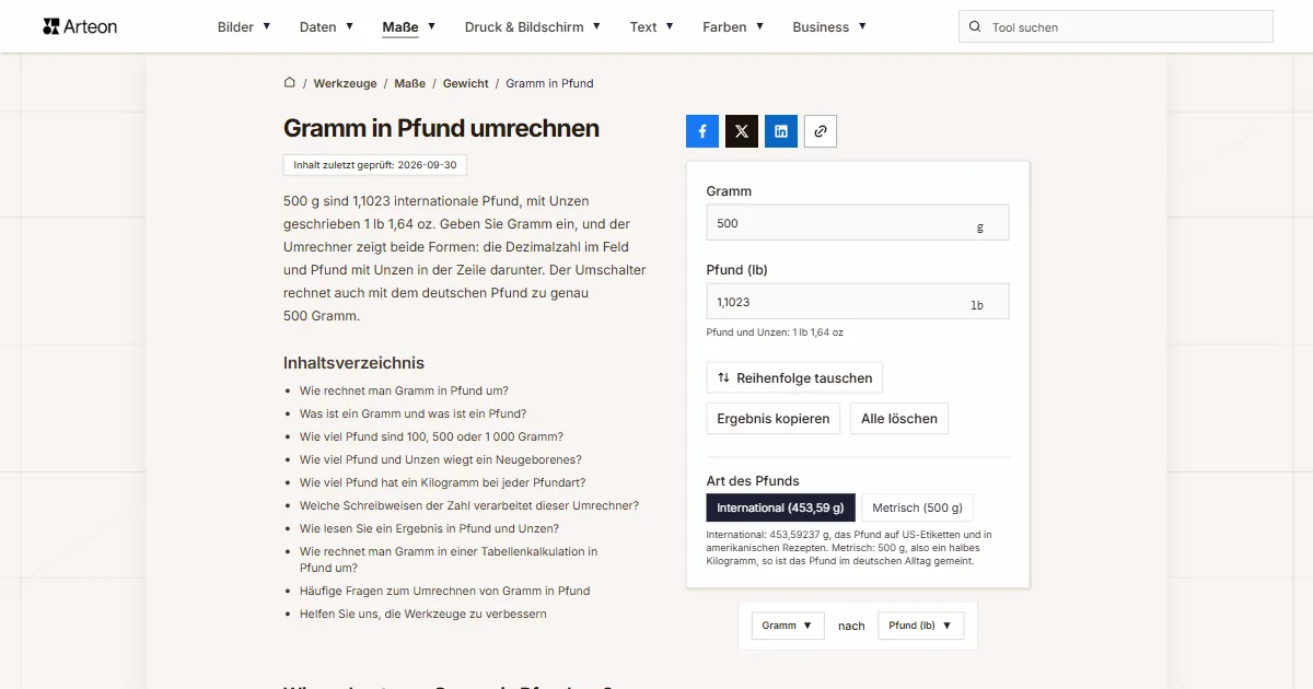 g in Pfund
