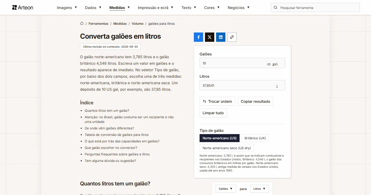 galões para l