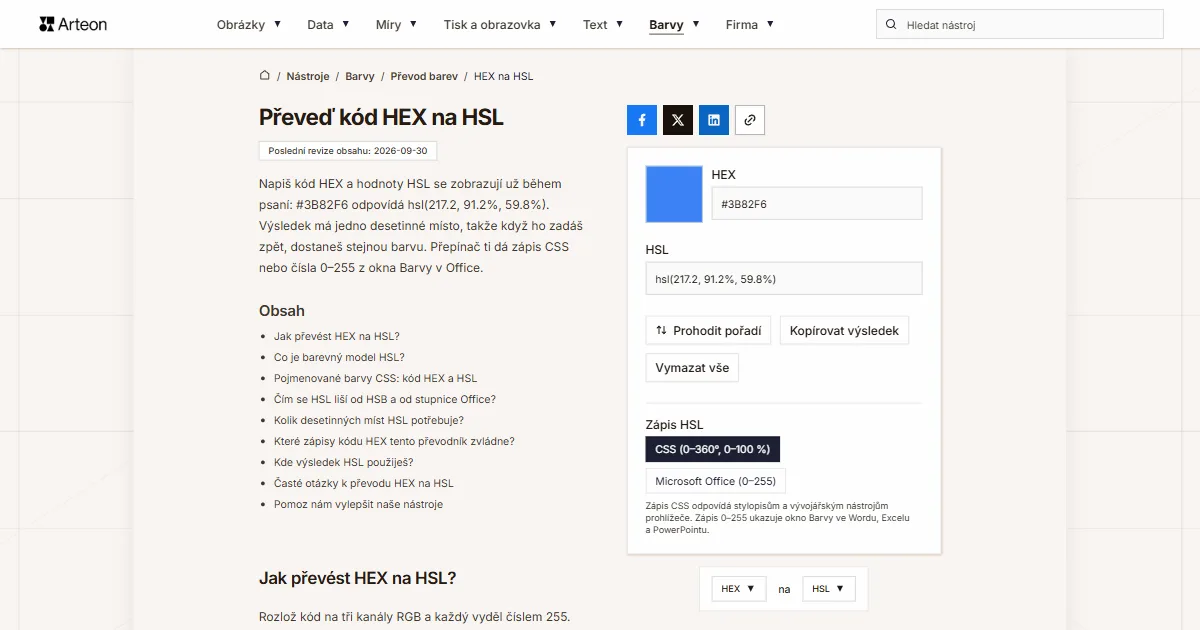 HEX na HSL