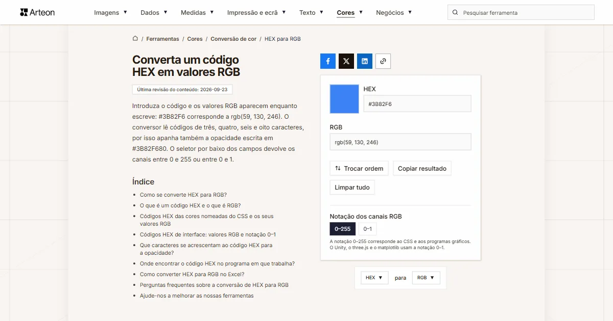 HEX para RGB