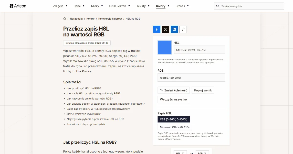 HSL na RGB