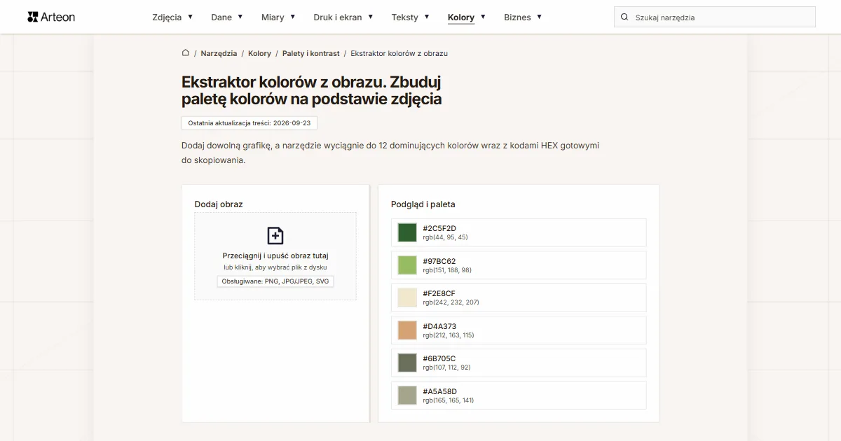 Ekstraktor kolorów z obrazu