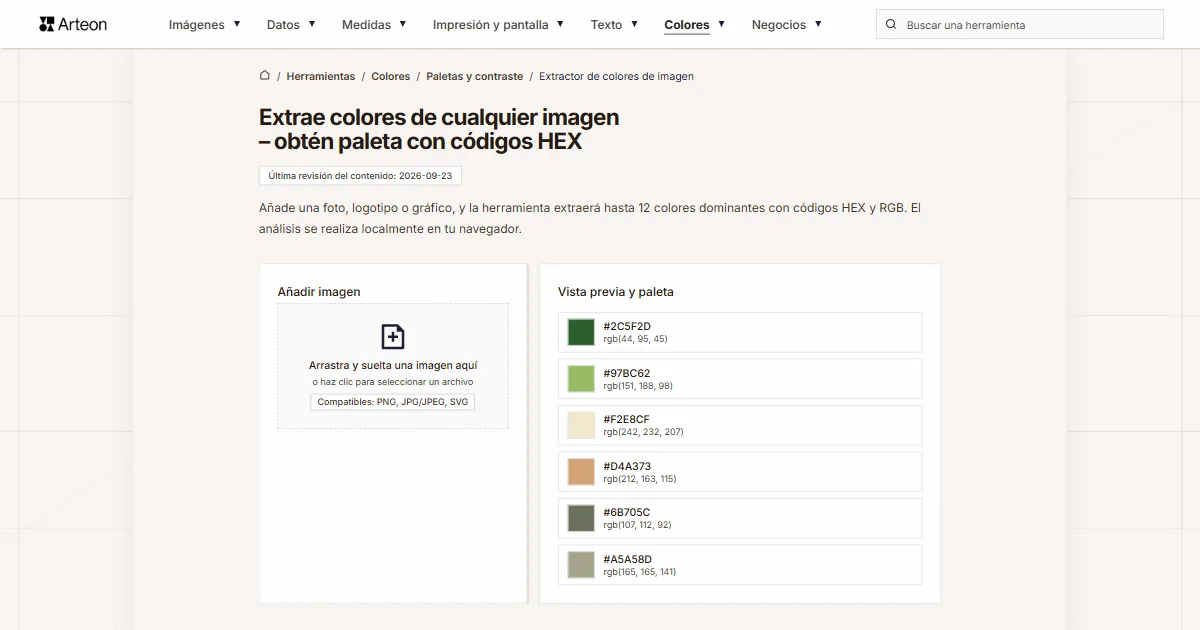 Extractor de colores de imagen