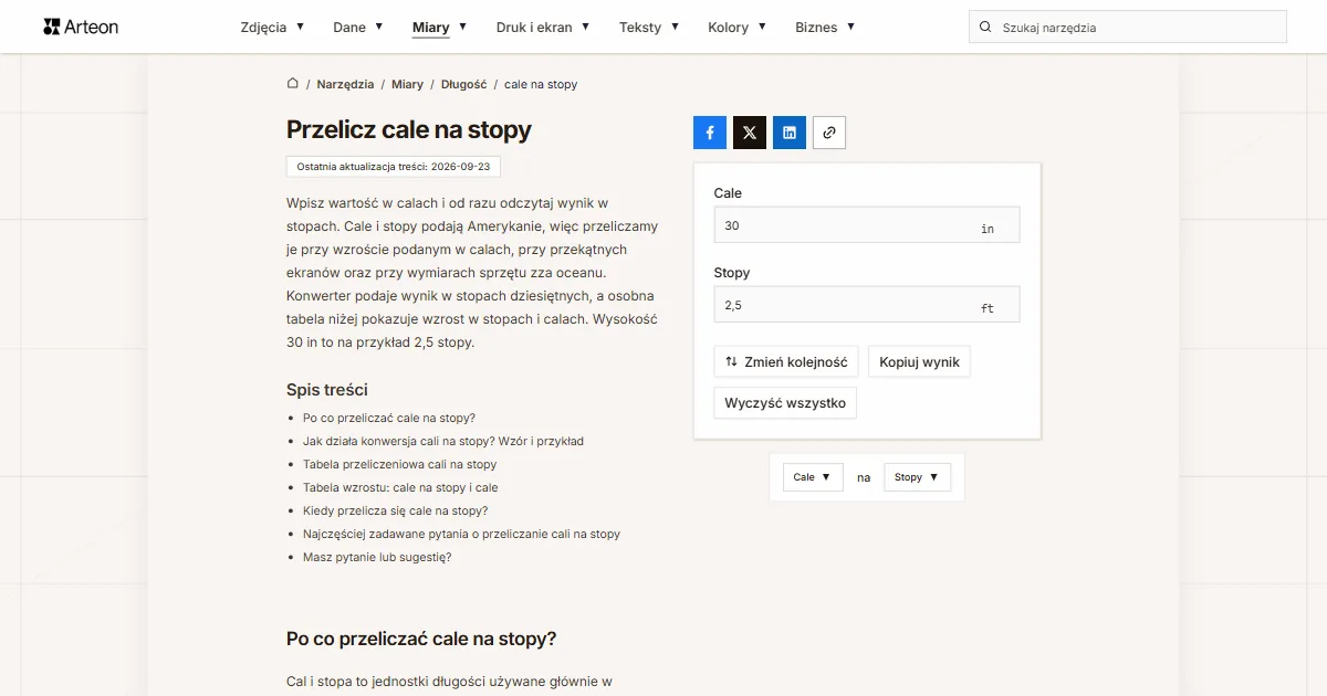 cale na stopy