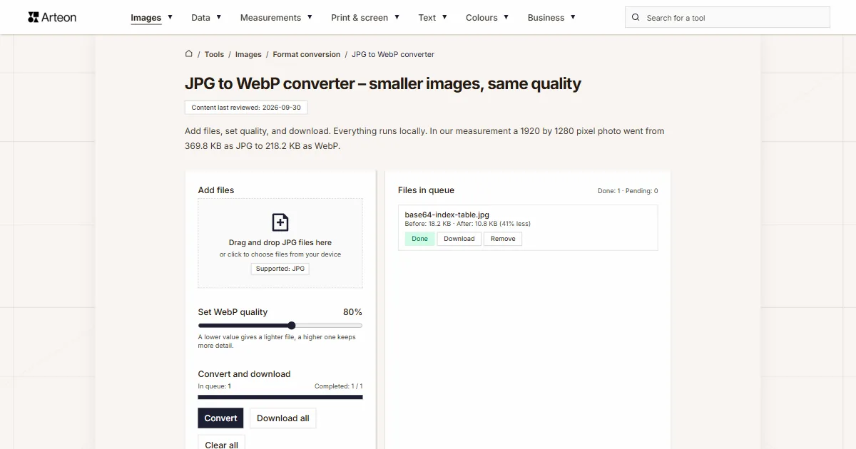 JPG to WebP