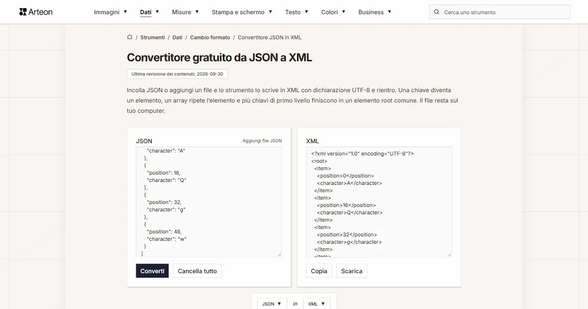 JSON in XML