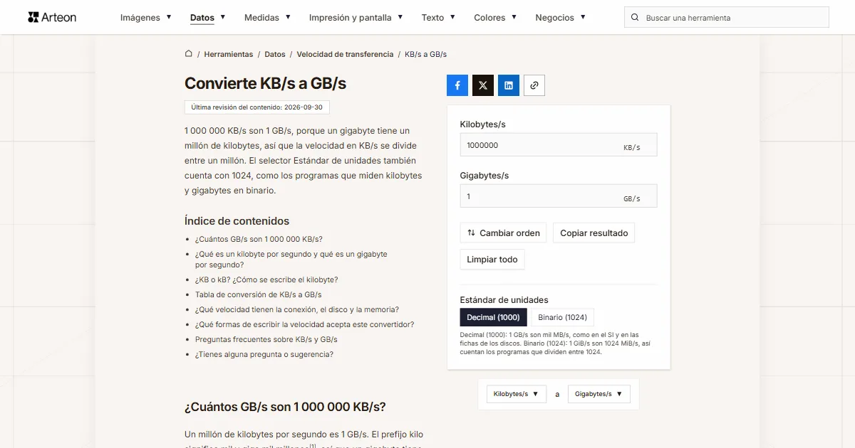 KB/s a GB/s