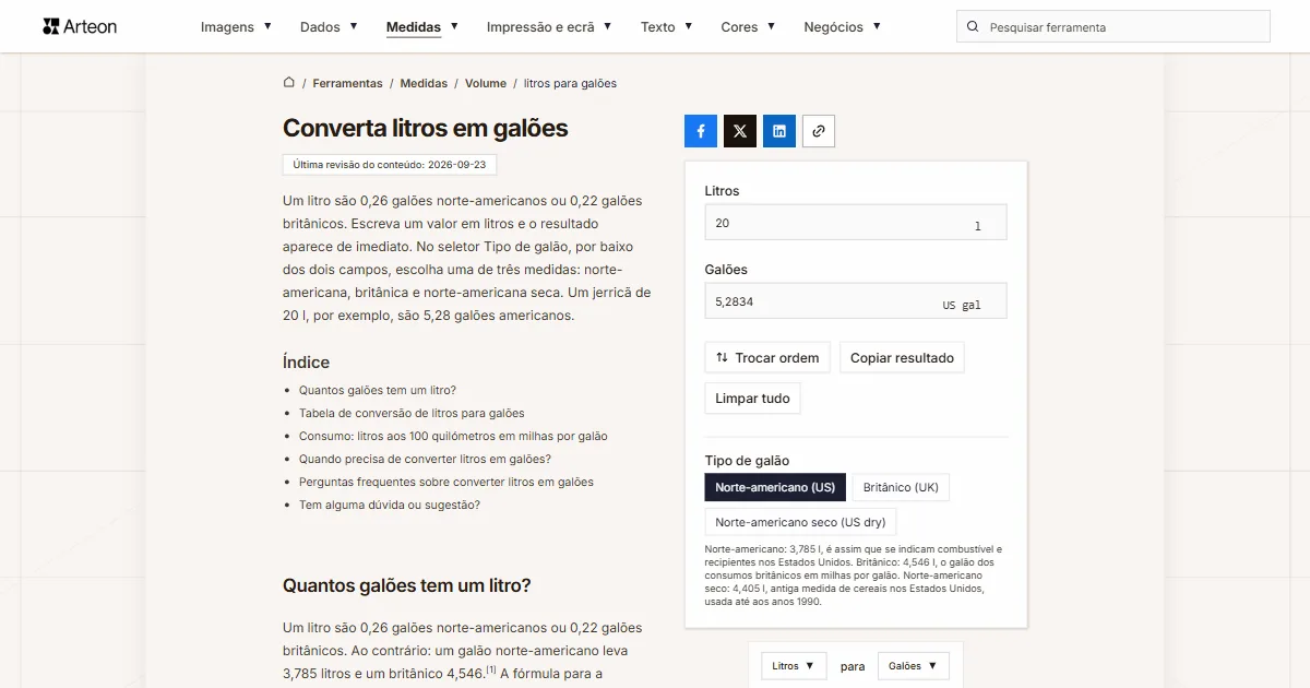 l para galões