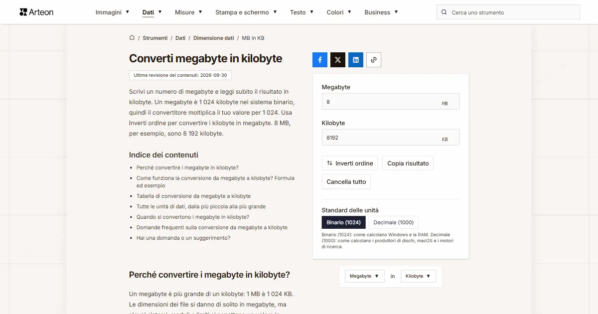 MB in KB