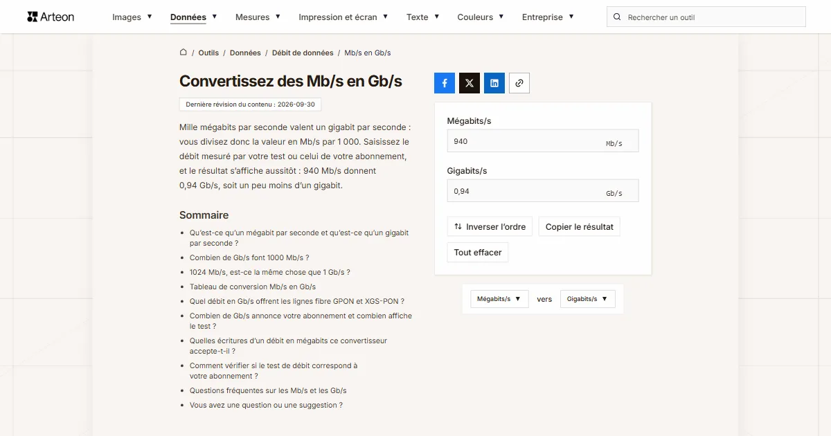 Mb/s en Gb/s
