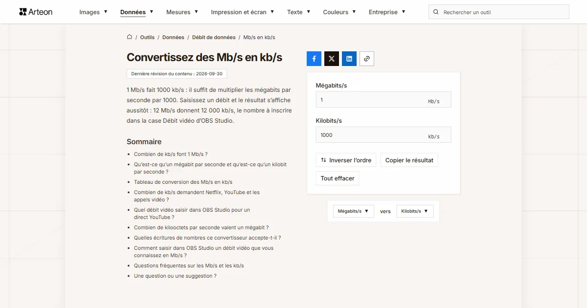 Mb/s en kb/s