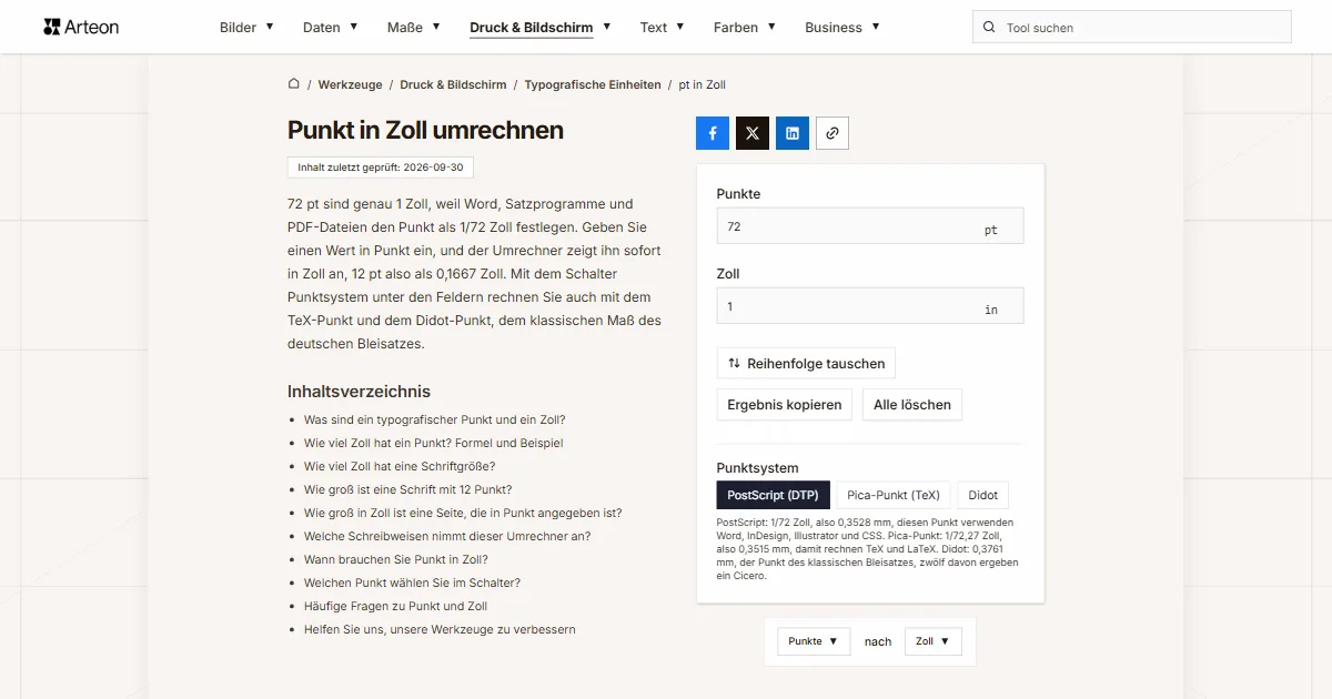 pt in Zoll