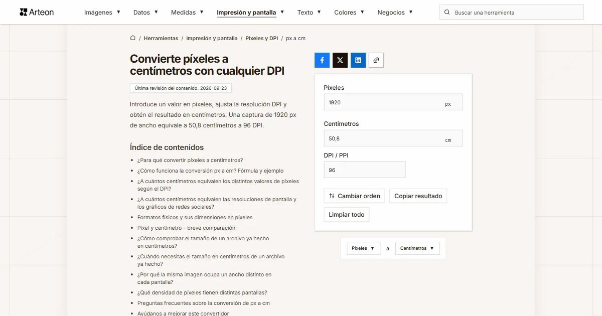 px a cm