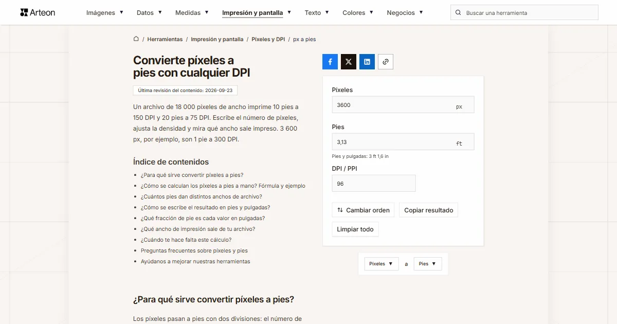 px a pies