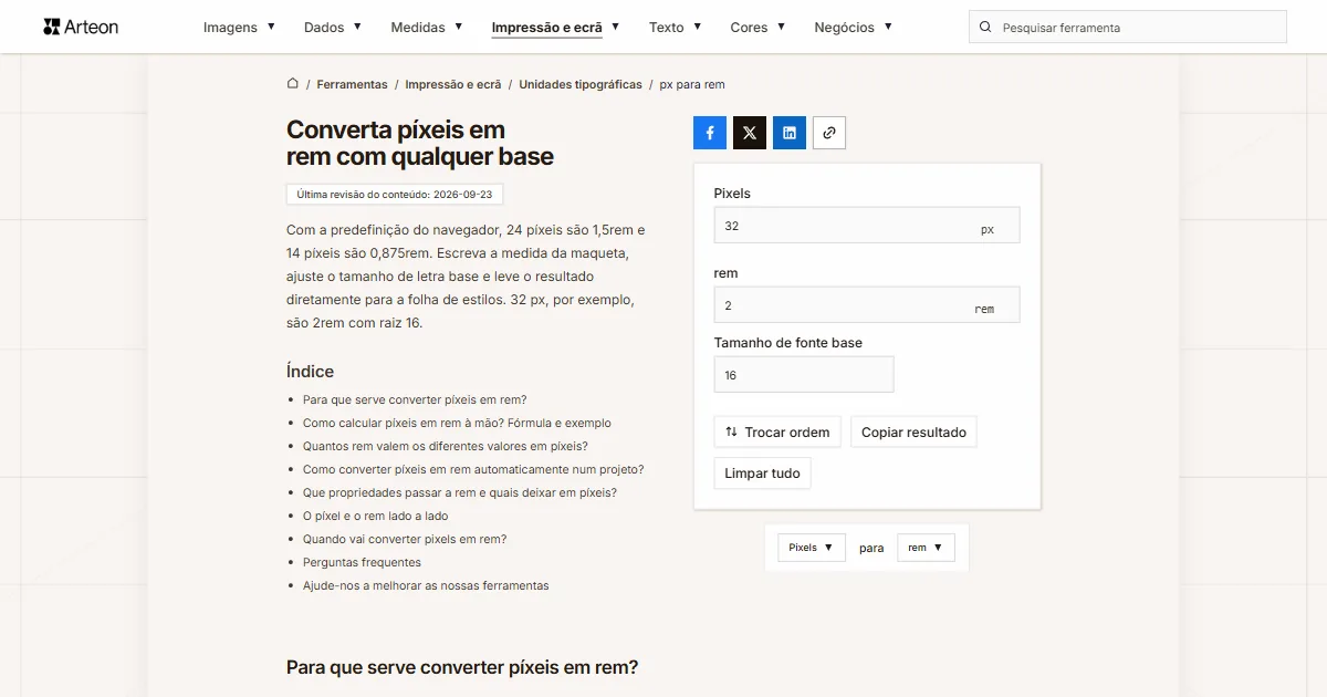px para rem