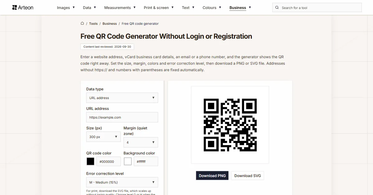 Free QR code generator