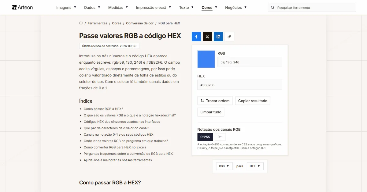 RGB para HEX