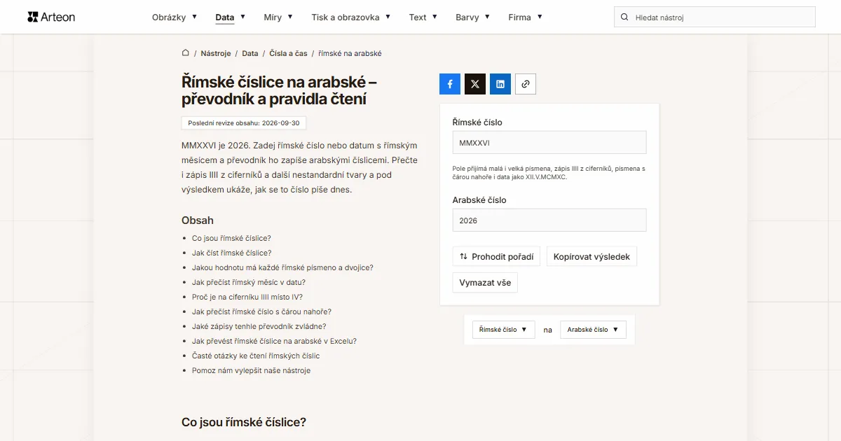 Římské na arabské