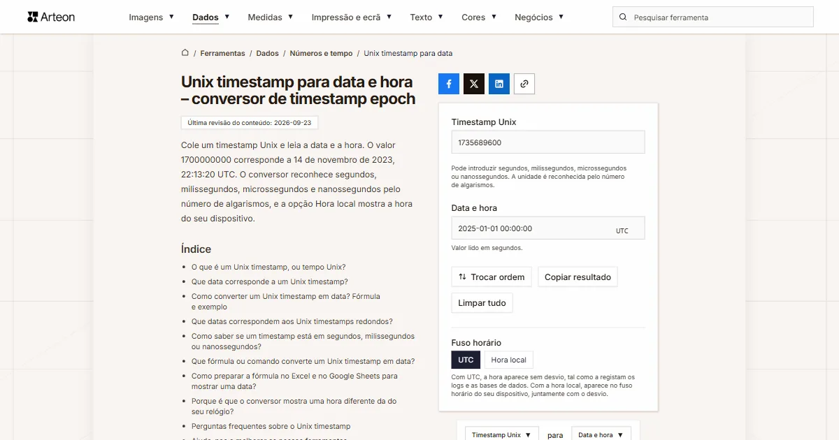Unix para data