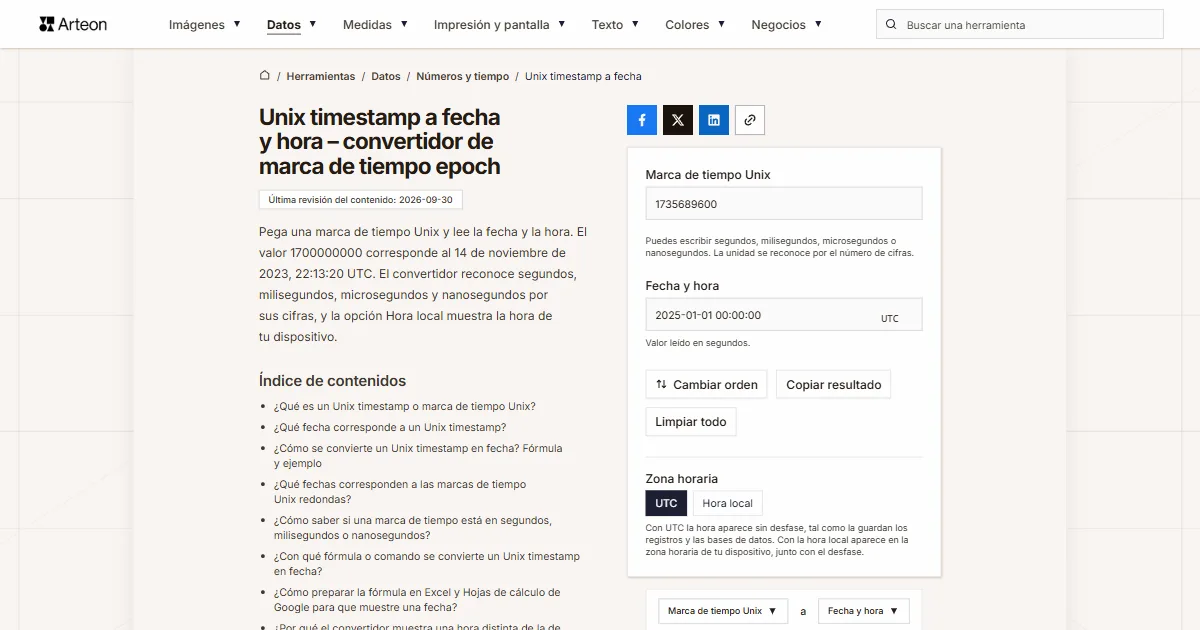 Unix a fecha