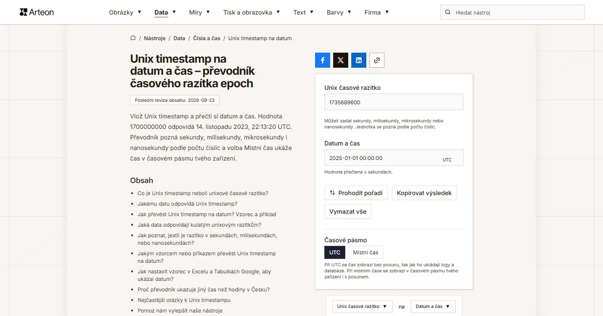 Unix na datum