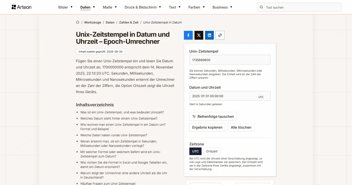 Unix in Datum