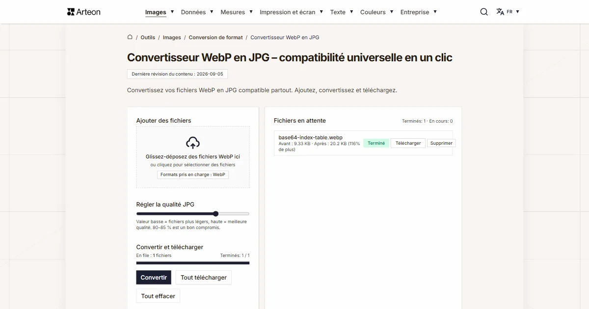 WebP en JPG