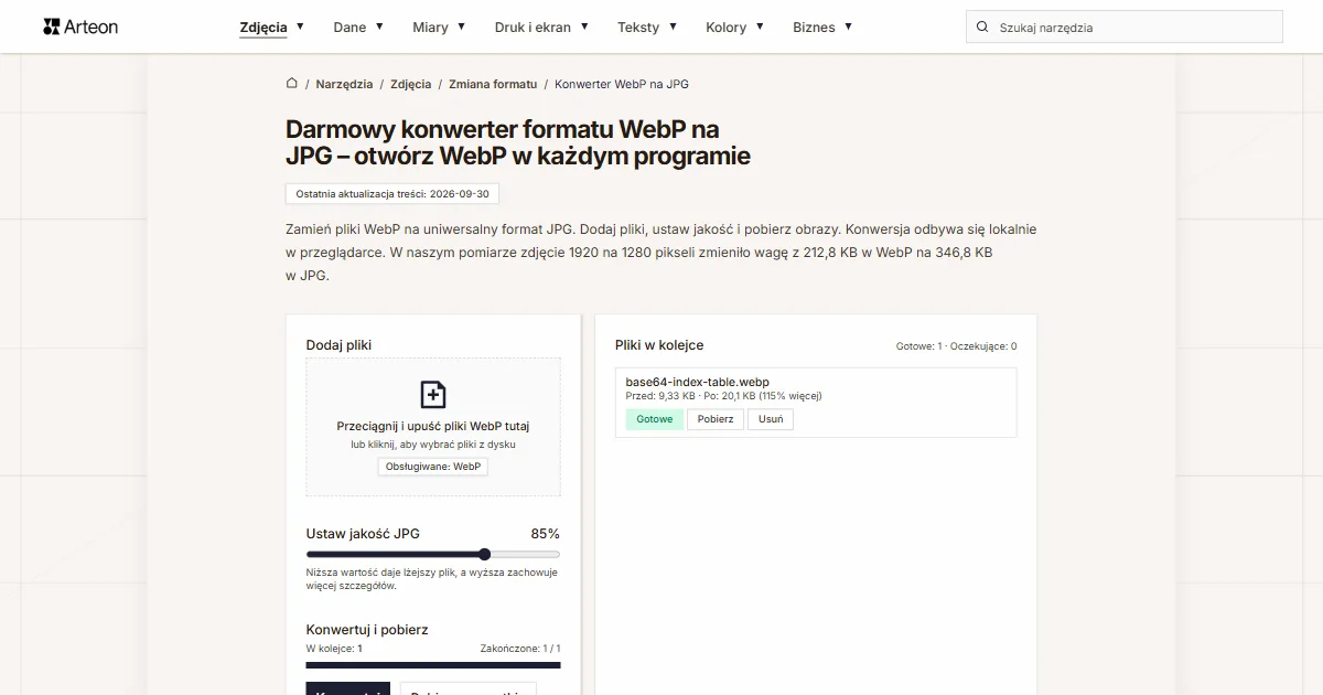 WebP na JPG