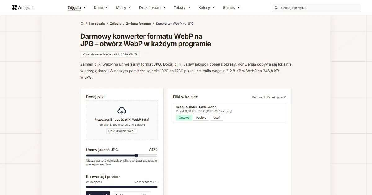 WebP na JPG