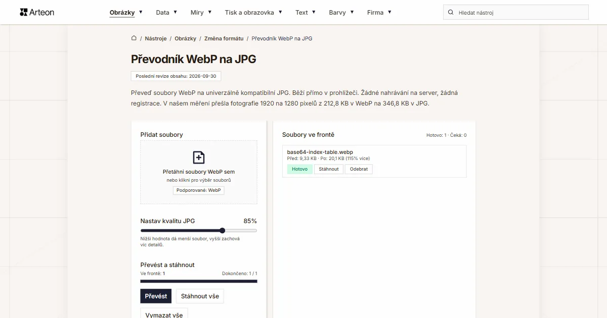 WebP na JPG