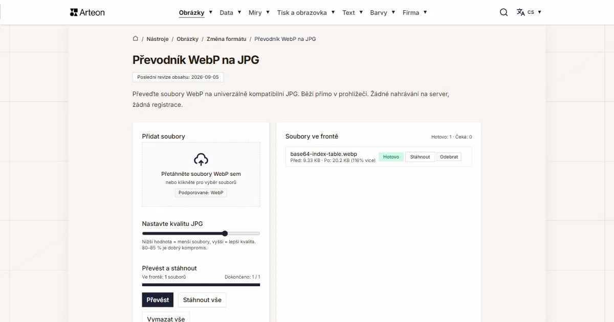 WebP na JPG